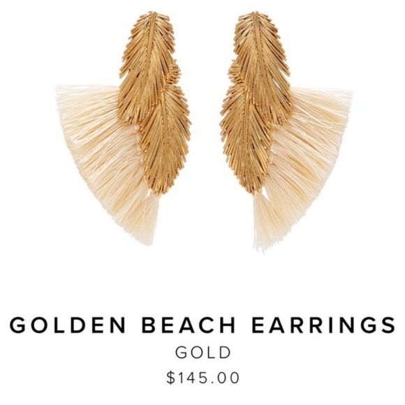 India Hicks Golden Beach Earrings - New - Picture 1 of 4